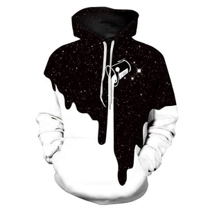 Mr.1991INC Hot Fashion Men/Women 3d Sweatshirts Print Spilled Milk Space Galaxy Hooded Hoodies Thin Unisex Pullovers Tops