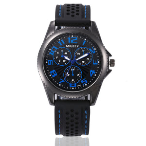 Open image in slideshow, Men Fashion Silicone strap Sport Cool Quartz Hours Wrist Analog Watch

